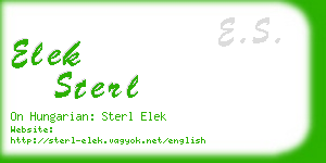 elek sterl business card